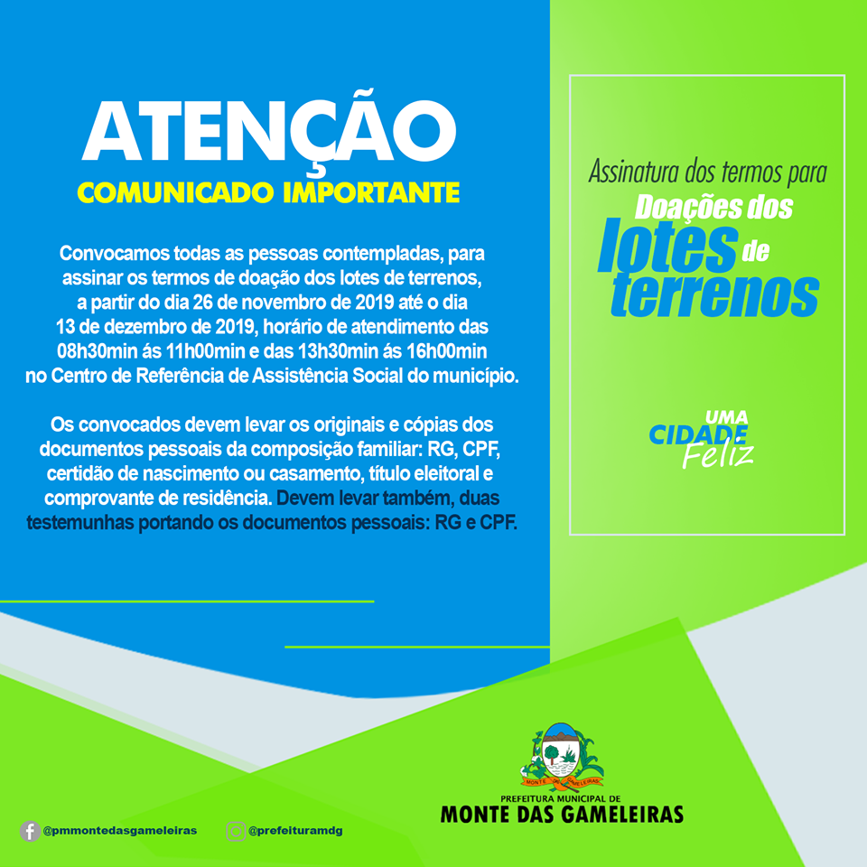 Prefeitura Municipal de Monte das Gameleiras – Prefeitura convoca