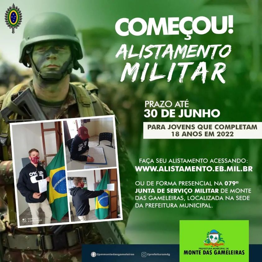 O ALISTAMENTO MILITAR 2022 JA COMEÇOU