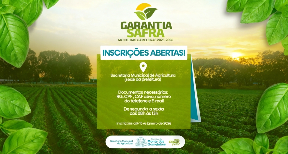 Atenção, Agricultores e Agricultoras de Monte das Gameleiras
