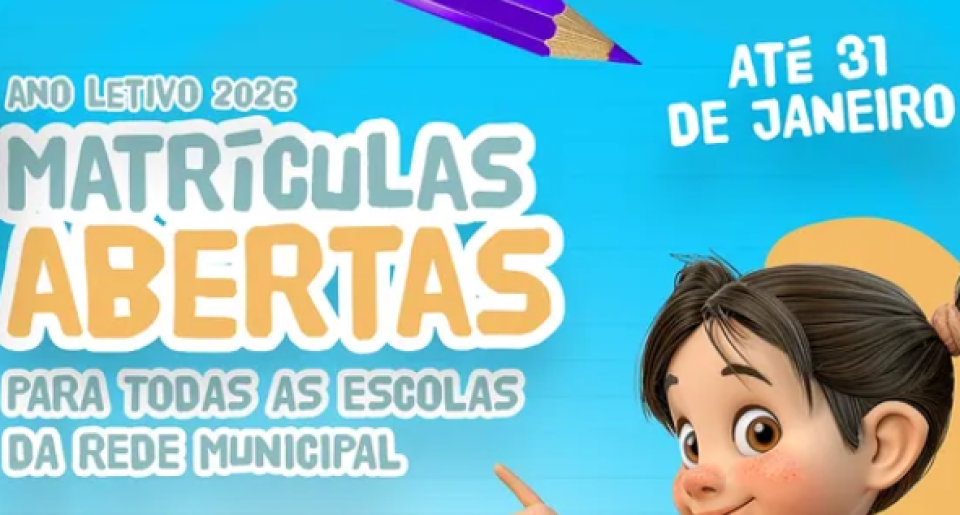 JÁ ESTÃO ABERTAS AS MATRÍCULAS PARA O ANO LETIVO DE 2026